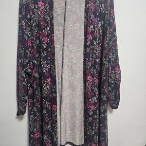 26/28 Open Floral Cardigan